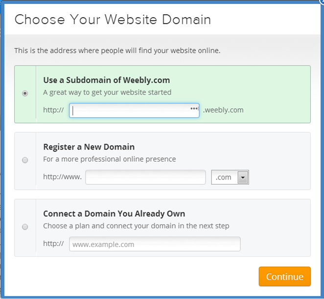 Pilih nama domain kamu