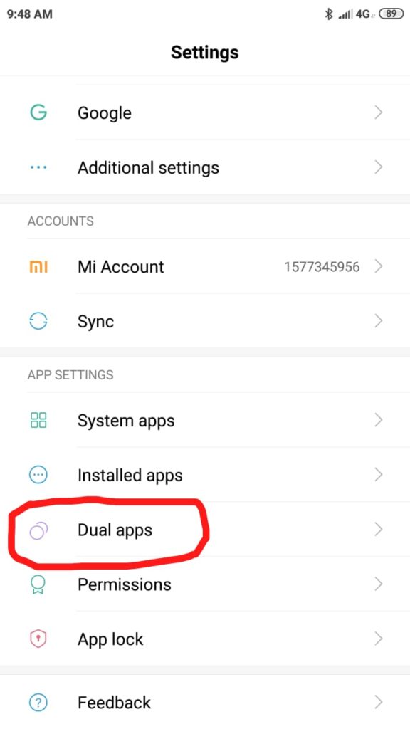 Dual Apps di Xiaomi